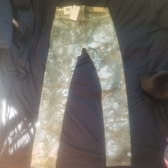 Mens olive/white denim Jean's - Picture 2 of 2